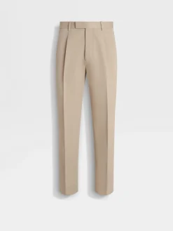 Travel In Style|Pants>ZEGNA Light Taupe Cotton and Wool Pants LightTaupe