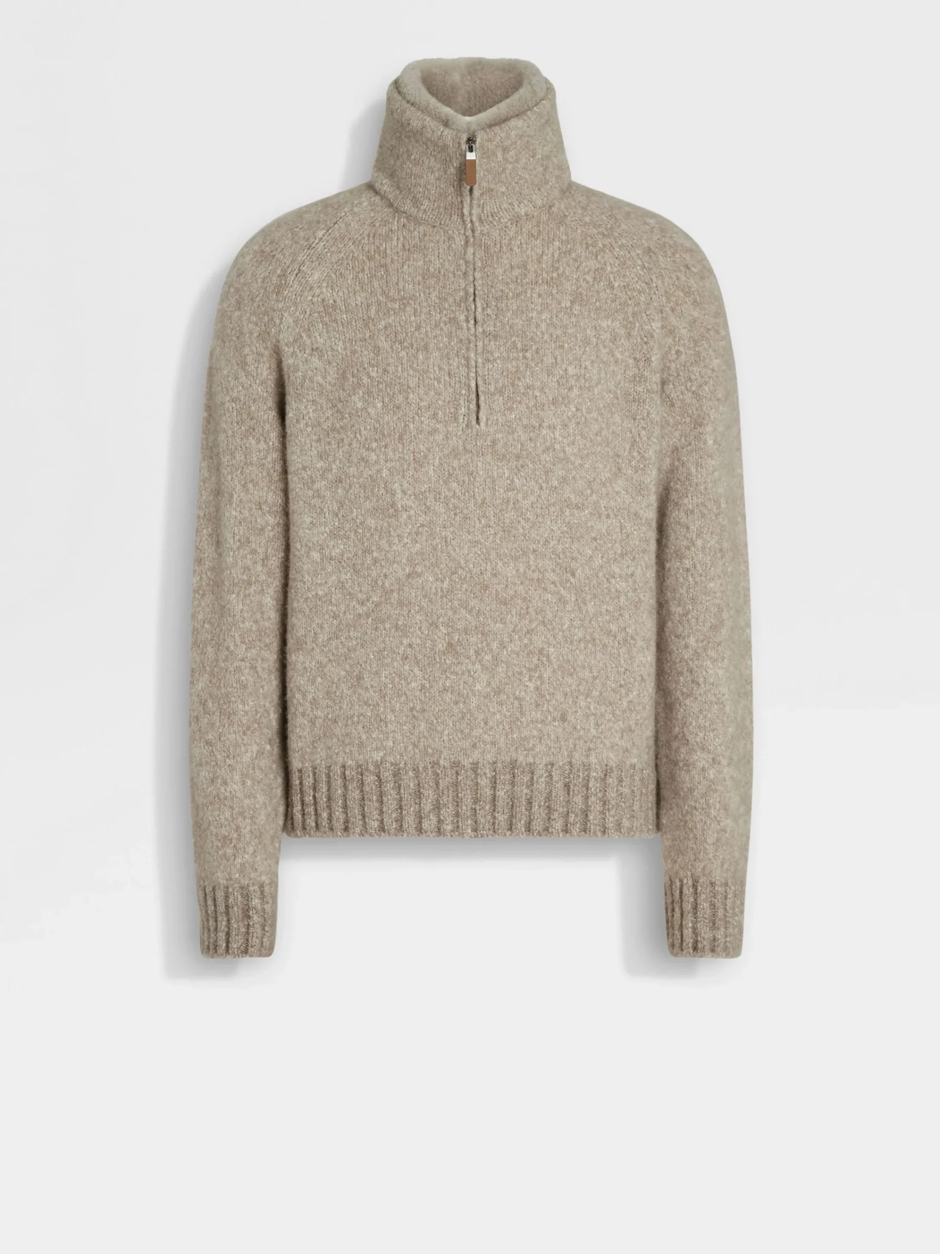 Travel In Style|Polo Shirts>ZEGNA Light Taupe Mélange Cashmere Blend Polo Shirt LightTaupeMélange