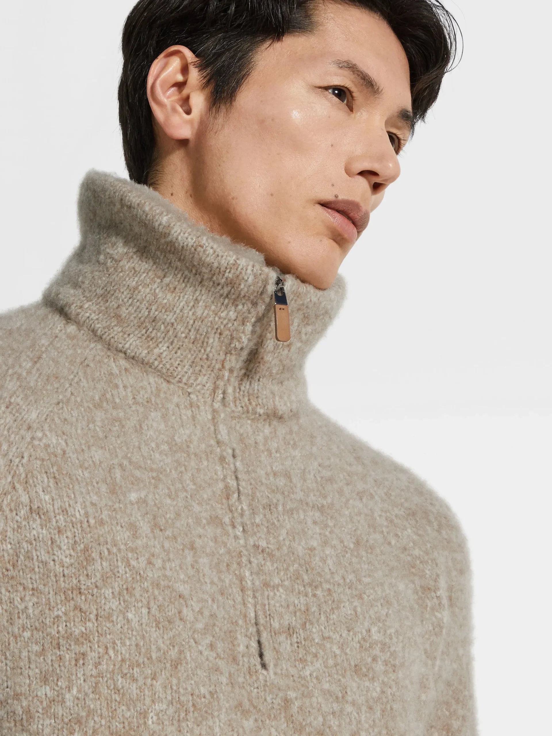 Travel In Style|Polo Shirts>ZEGNA Light Taupe Mélange Cashmere Blend Polo Shirt LightTaupeMélange