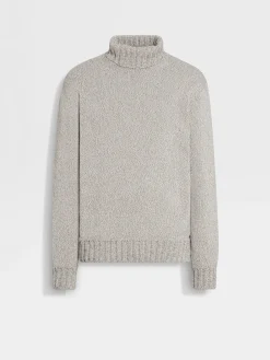 Travel In Style|Sweaters>ZEGNA Light Taupe Mélange Oasi Cashmere Turtleneck LightTaupeMélange