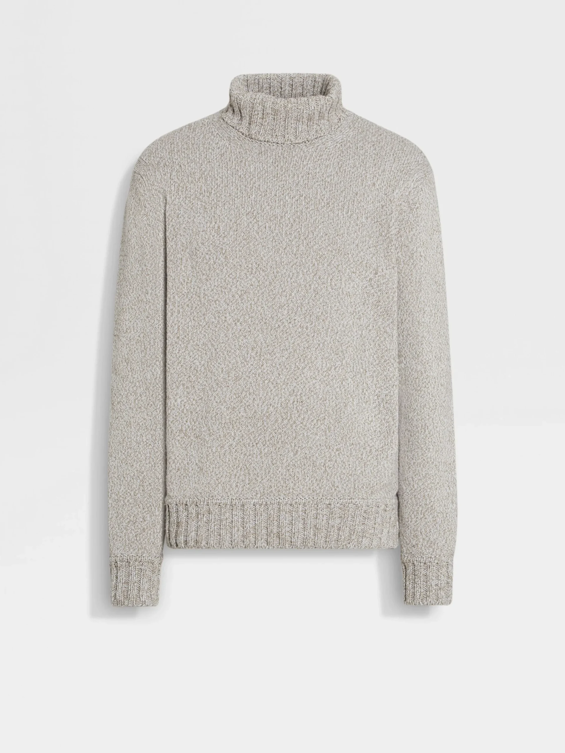 Travel In Style|Sweaters>ZEGNA Light Taupe Mélange Oasi Cashmere Turtleneck LightTaupeMélange