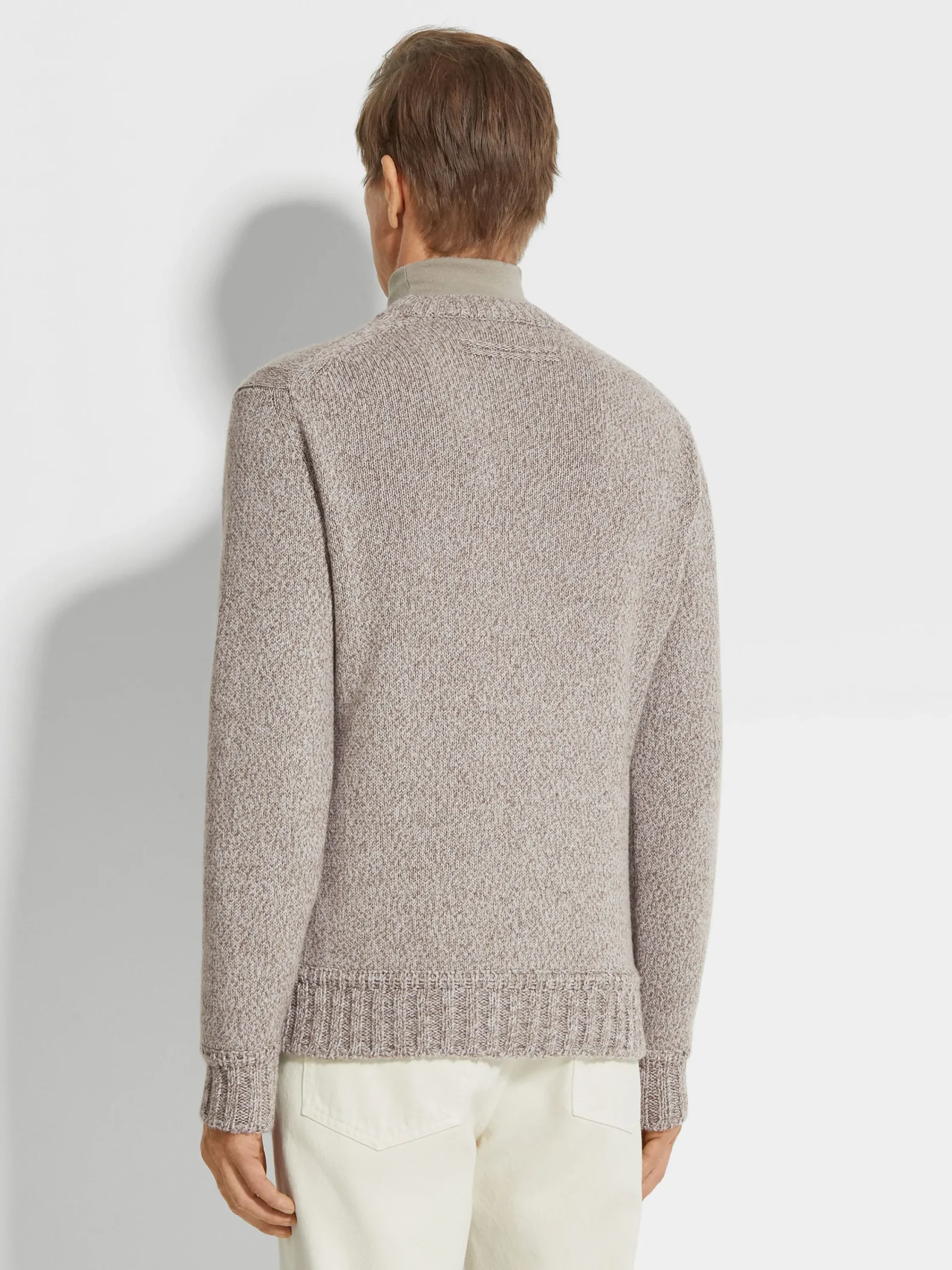 Sweaters>ZEGNA Light Taupe Mélange Oasi Cashmere Crewneck LightTaupeMélange