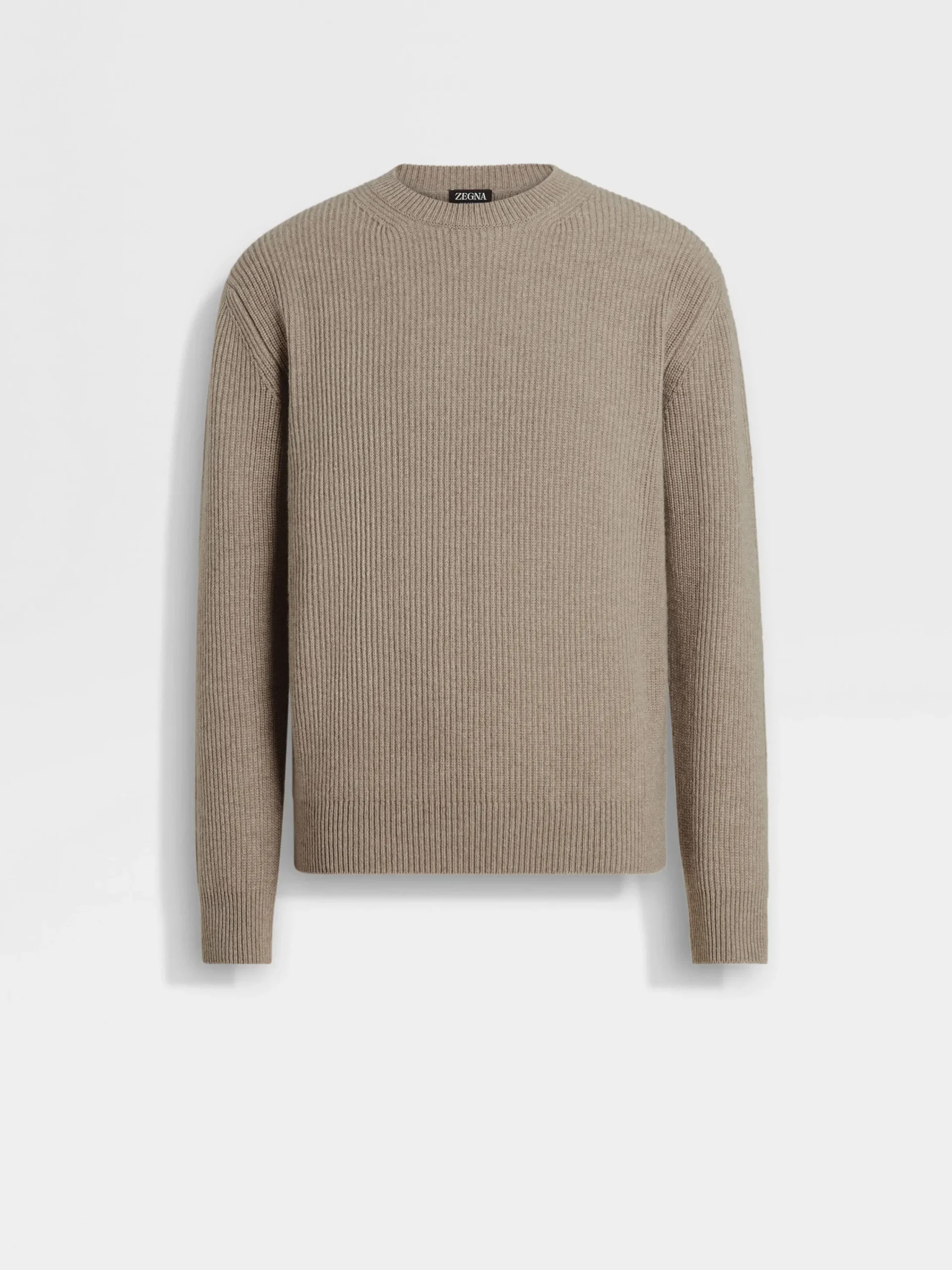 Travel In Style|Sweaters>ZEGNA Light Taupe Oasi Cashmere Crewneck LightTaupe