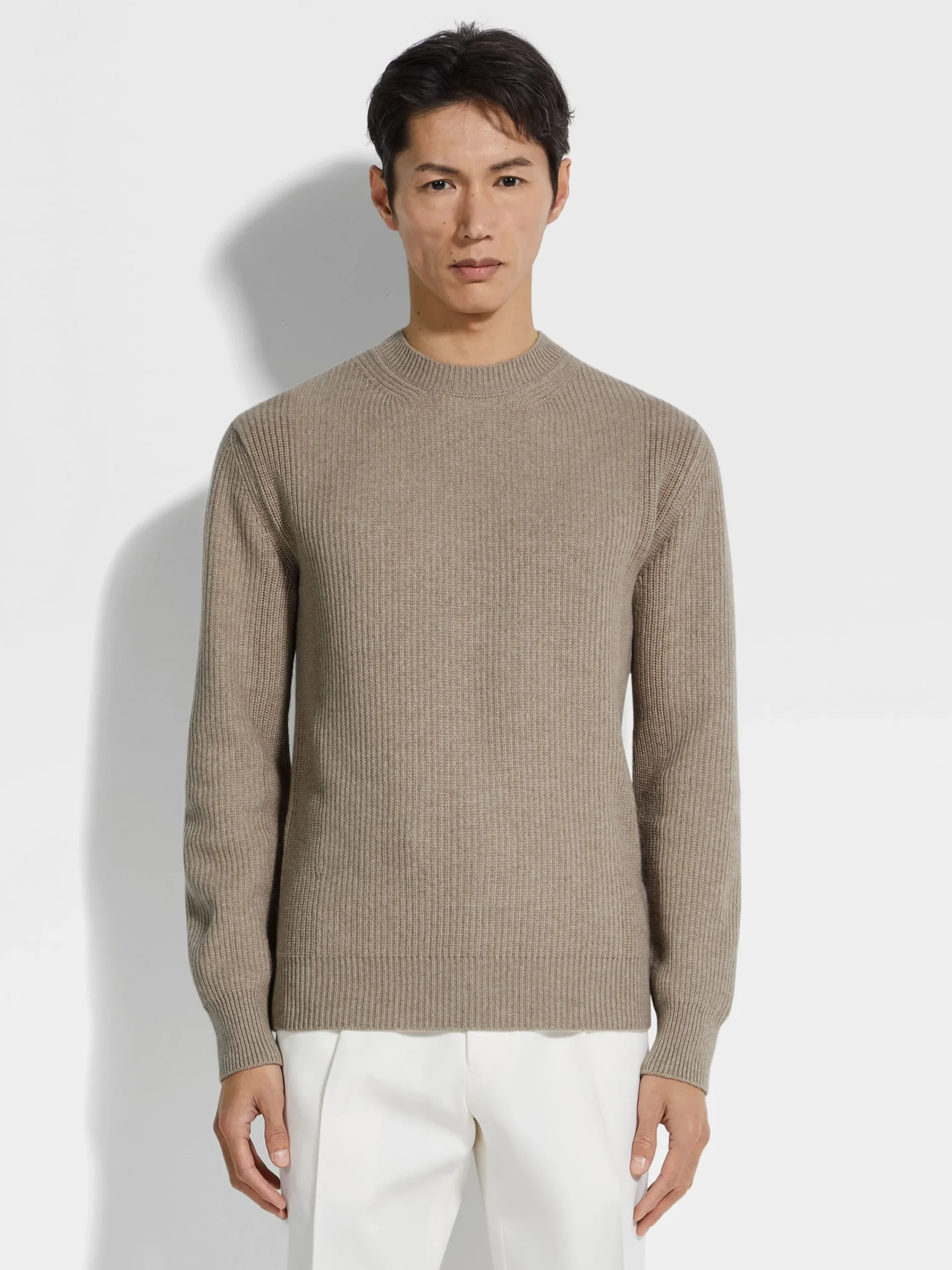Travel In Style|Sweaters>ZEGNA Light Taupe Oasi Cashmere Crewneck LightTaupe