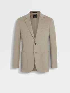 Blazers>ZEGNA Light Taupe Oasi Cashmere Jacket LightTaupe