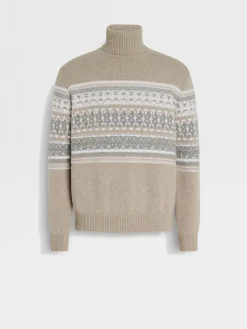 Travel In Style|Sweaters>ZEGNA Light Taupe Oasi Cashmere Turtleneck LightTaupe
