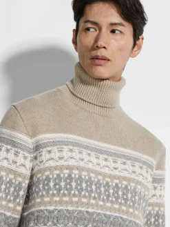 Travel In Style|Sweaters>ZEGNA Light Taupe Oasi Cashmere Turtleneck LightTaupe