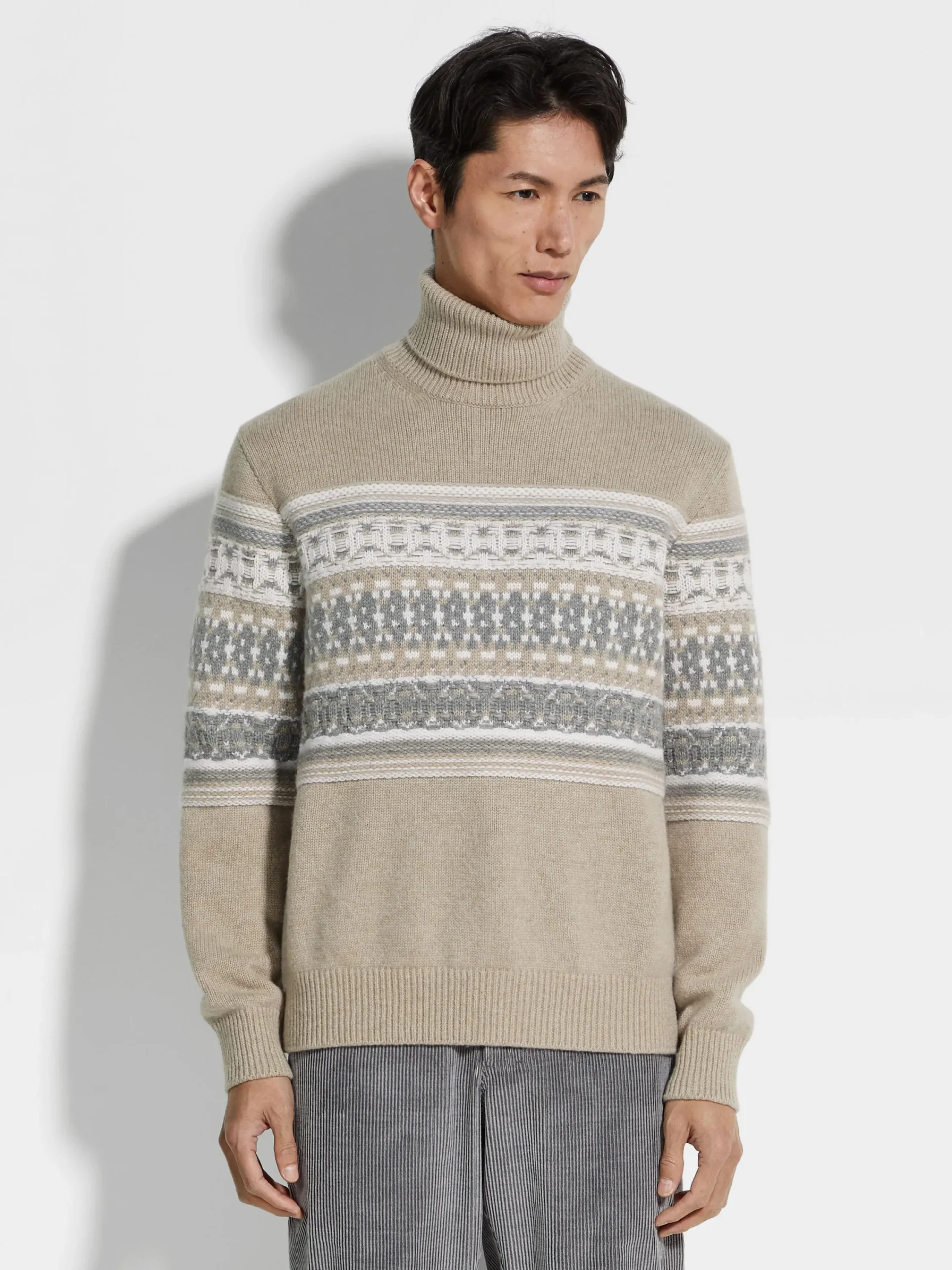 Travel In Style|Sweaters>ZEGNA Light Taupe Oasi Cashmere Turtleneck LightTaupe