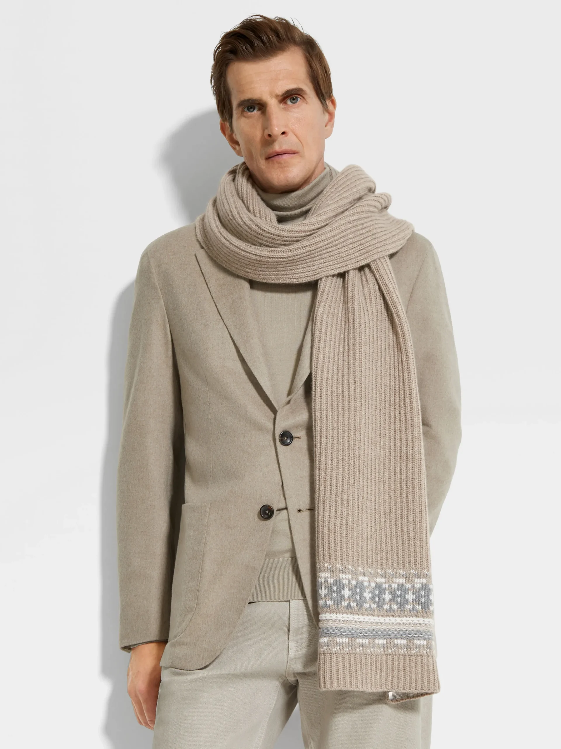 Small Gifts|Travel In Style>ZEGNA Light Taupe Oasi Cashmere Scarf LightTaupe