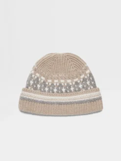 Small Gifts|Soft Accessories>ZEGNA Light Taupe Oasi Cashmere Beanie LightTaupe
