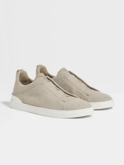 Sneakers>ZEGNA Light Taupe Oasi Cashmere Triple Stitch™ Sneakers LightTaupe