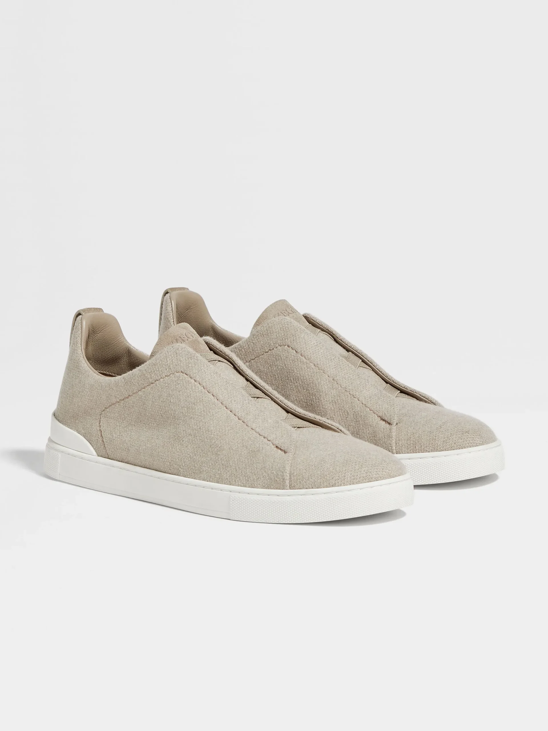 Sneakers>ZEGNA Light Taupe Oasi Cashmere Triple Stitch™ Sneakers LightTaupe