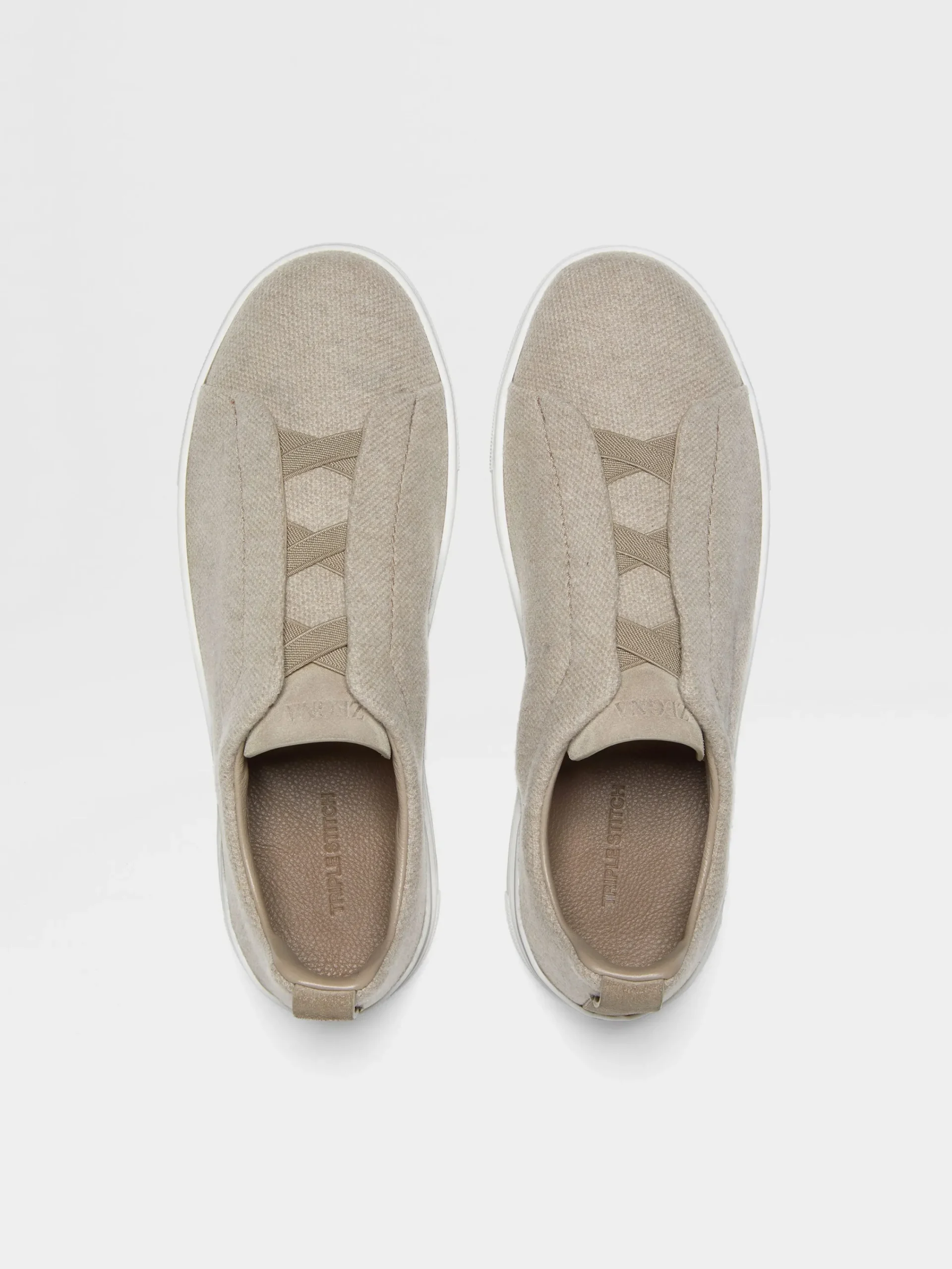 Sneakers>ZEGNA Light Taupe Oasi Cashmere Triple Stitch™ Sneakers LightTaupe