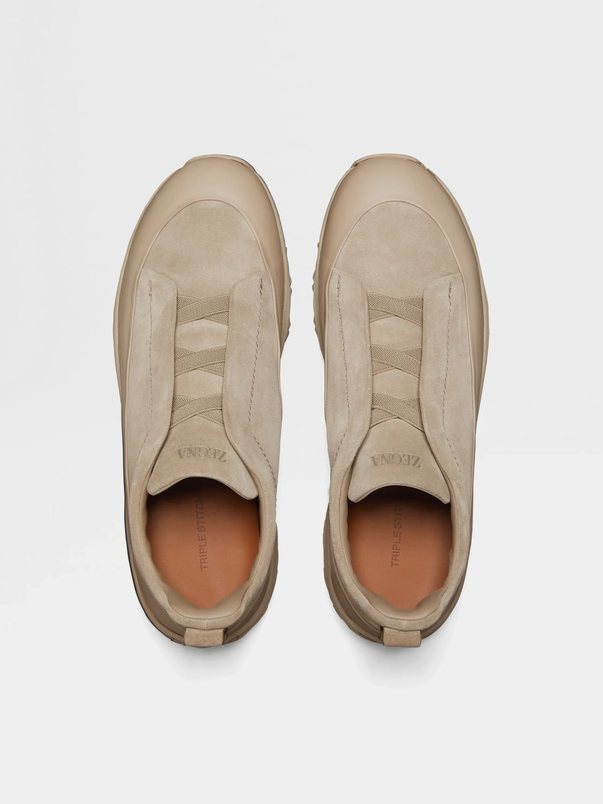 Travel In Style|Sneakers>ZEGNA Light Taupe Suede and Leather Triple Stitch™ Monte Sneakers LightTaupe