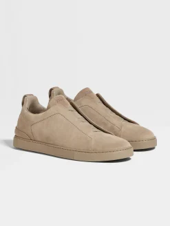 Travel In Style|Sneakers>ZEGNA Light Taupe Suede Triple Stitch™ Sneakers LightTaupe