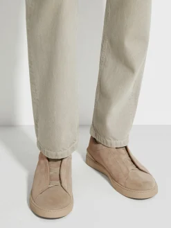 Travel In Style|Sneakers>ZEGNA Light Taupe Suede Triple Stitch™ Sneakers LightTaupe