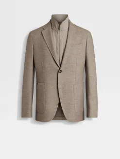 Blazers>ZEGNA Light Taupe Trofeo™ Cashmere Jacket LightTaupe