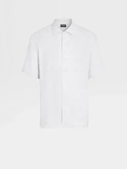 Shirts>ZEGNA Linen Shirt White