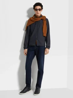 Jackets And Coats>ZEGNA Microfiber Reversible Brezza Blouson NavyBlue/Grey