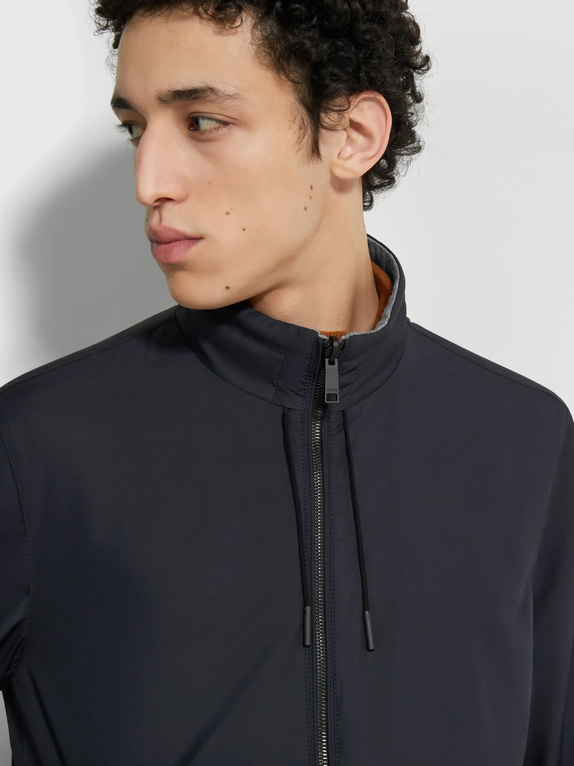Jackets And Coats>ZEGNA Microfiber Reversible Brezza Blouson NavyBlue/Grey