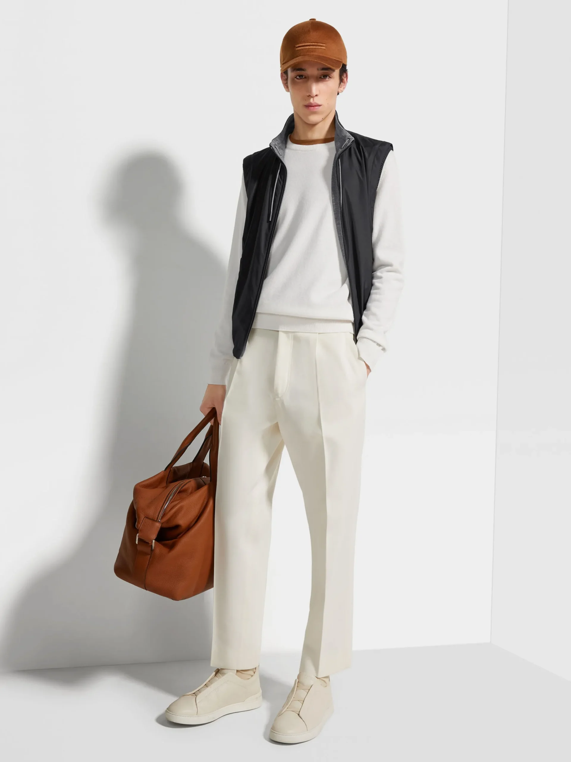 Jackets And Coats>ZEGNA Microfiber Reversible Brezza Vest Black/Grey