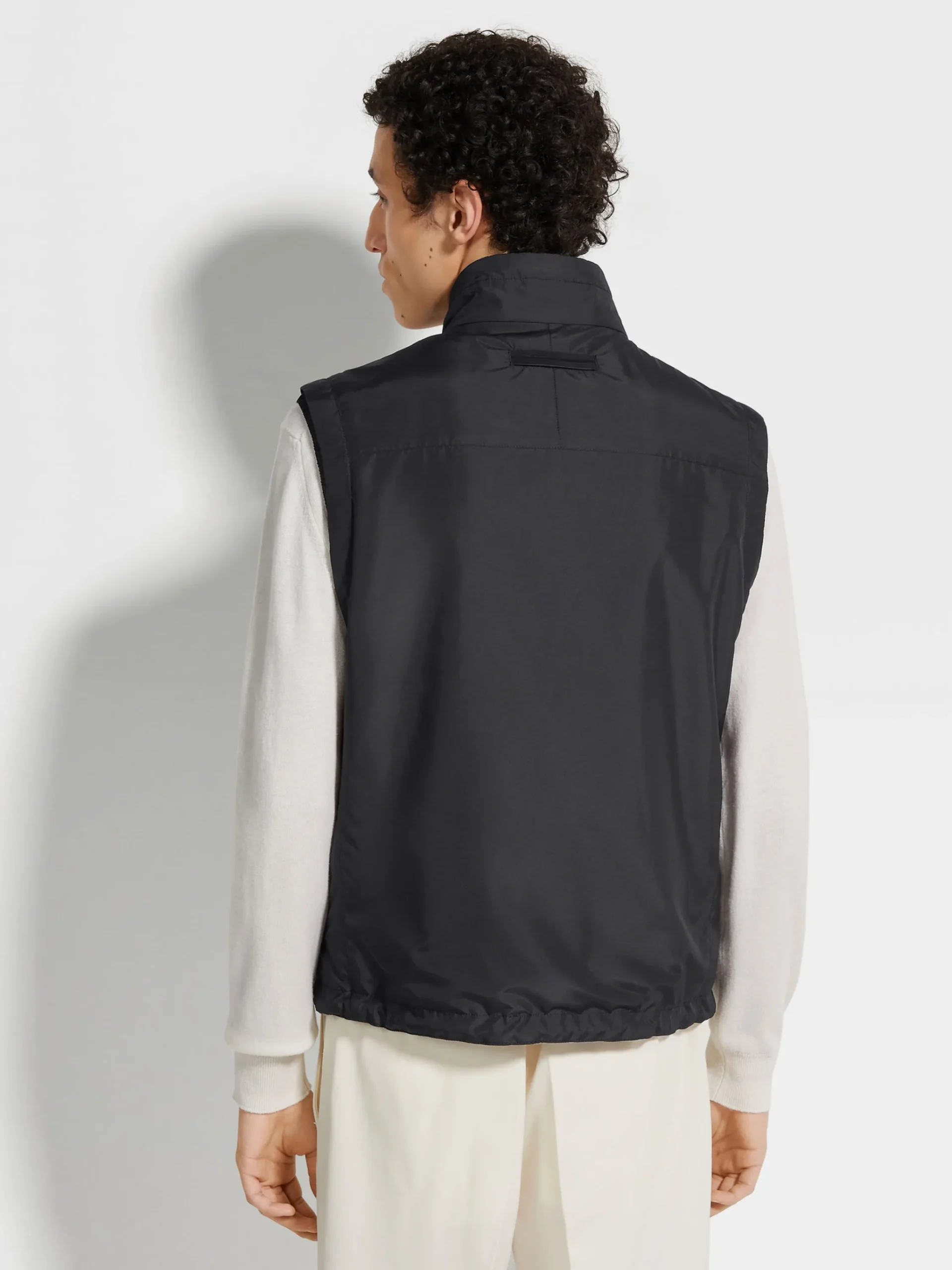 Jackets And Coats>ZEGNA Microfiber Reversible Brezza Vest Black/Grey