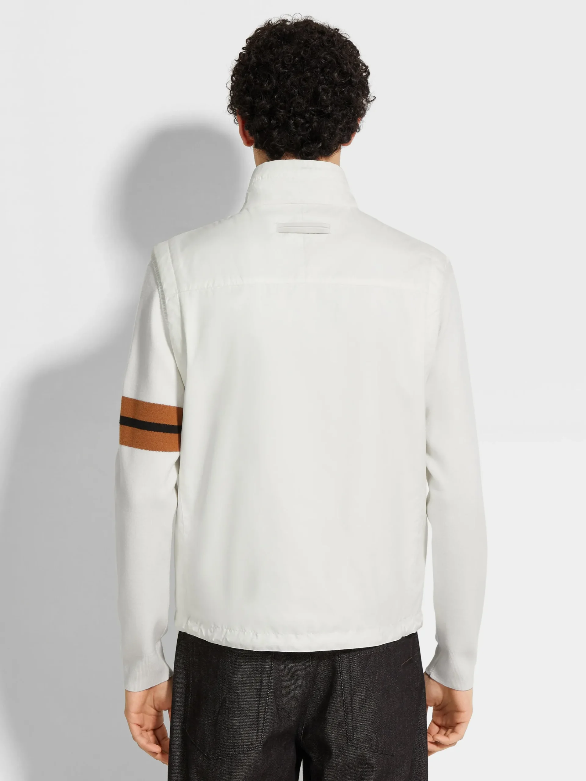 Jackets And Coats>ZEGNA Microfiber Reversible Brezza Vest White/Grey