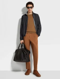 Jackets And Coats>ZEGNA Microfiber Reversible Brezza Blouson Black/Grey
