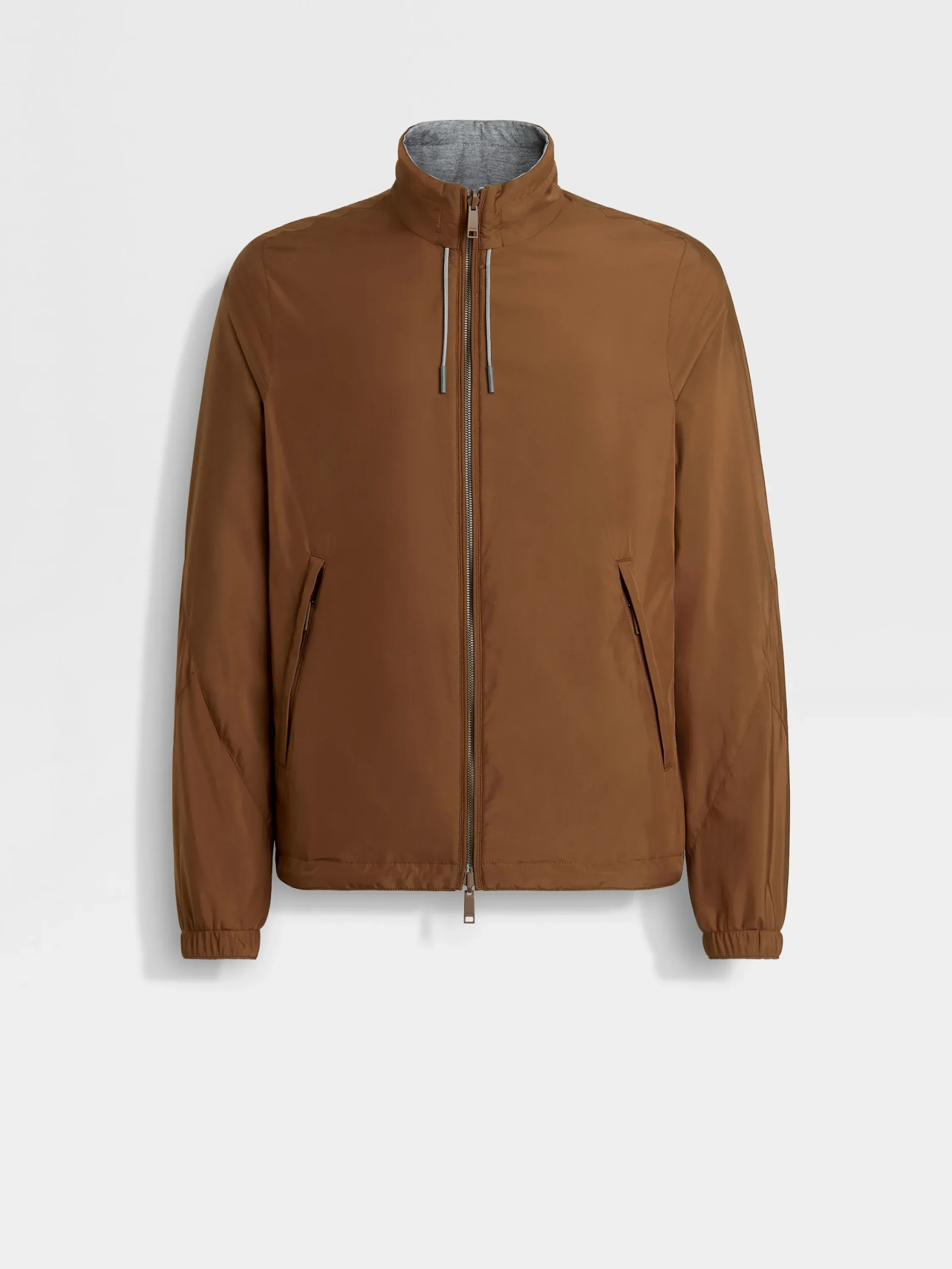 Jackets And Coats>ZEGNA Microfiber Reversible Brezza Blouson DarkFoliage/Grey