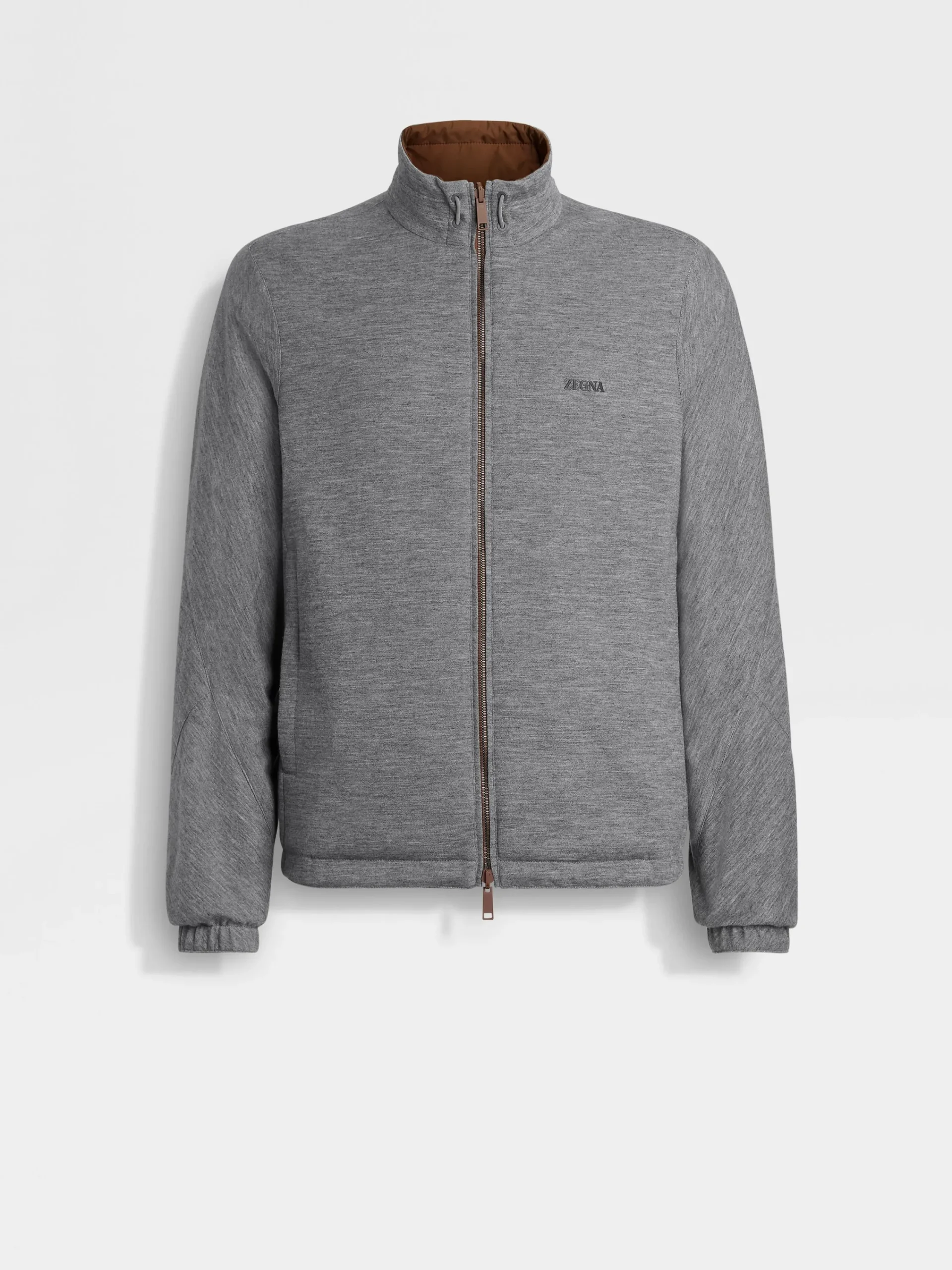 Jackets And Coats>ZEGNA Microfiber Reversible Brezza Blouson DarkFoliage/Grey