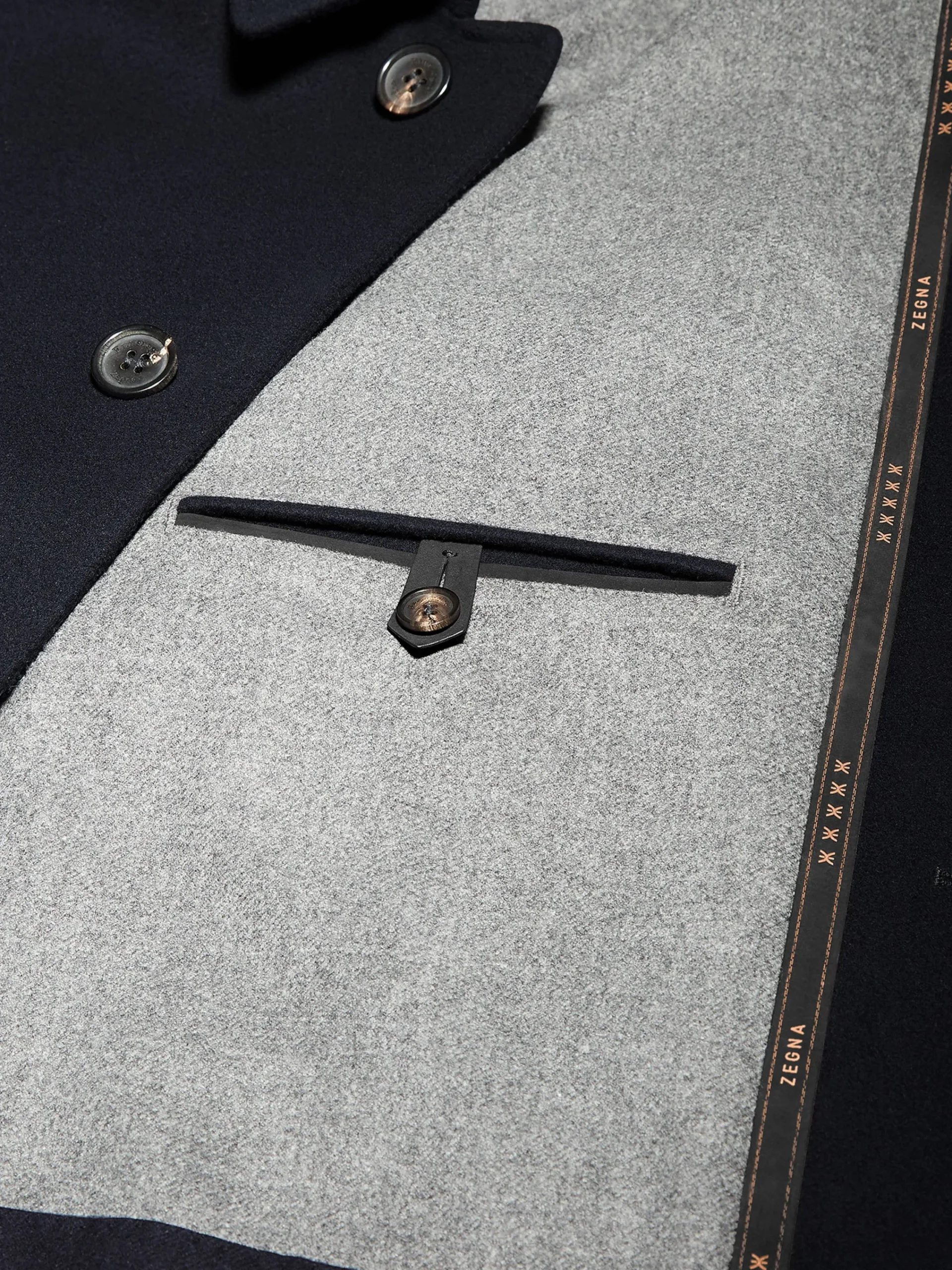Jackets And Coats>ZEGNA 12milmil12 Wool Trench Coat NavyBlue