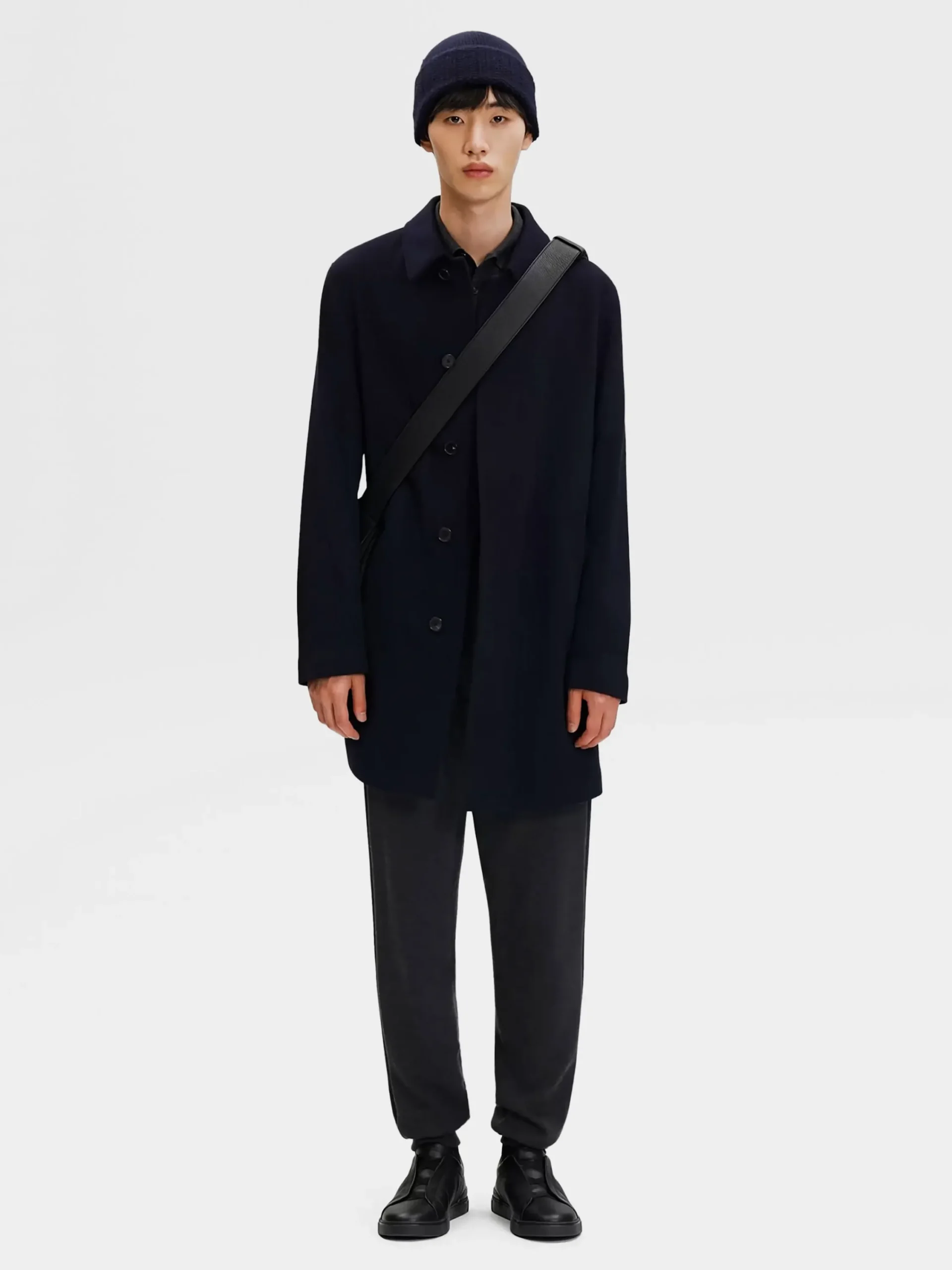 Jackets And Coats>ZEGNA 12milmil12 Wool Trench Coat NavyBlue