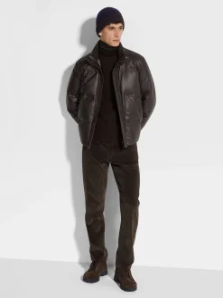 Travel In Style|Down Jackets>ZEGNA Nappa Leather Blouson DarkBrown