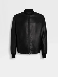 Jackets And Coats>ZEGNA Nappa Leather Bomber Black