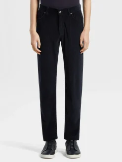 Jeans>ZEGNA Navy Blue Cashco Roccia Pants NavyBlue