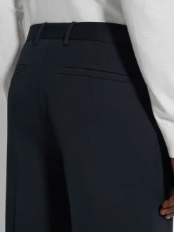 Pants>ZEGNA Navy Blue Cotton and Wool Pants NavyBlue