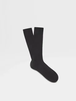 Underwear And Socks|Underwear And Socks>ZEGNA Navy Blue Cotton Socks NavyBlue