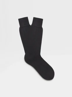 Underwear And Socks|Underwear And Socks>ZEGNA Navy Blue Cotton Socks NavyBlue