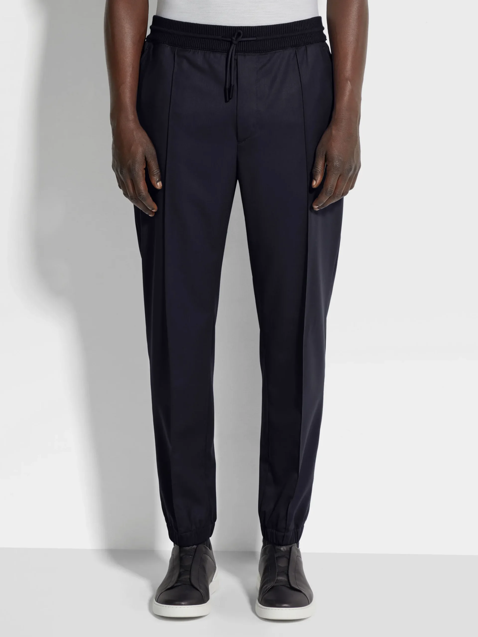 Joggers And Sweatshirts>ZEGNA Navy Blue High Performance™ Wool Joggers NavyBlue