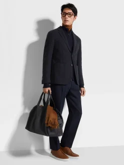 Blazers>ZEGNA Navy Blue High Performance™ Jersey Jacket NavyBlue
