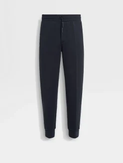 Joggers And Sweatshirts>ZEGNA Navy Blue High Performance™ Wool Blend Joggers NavyBlue