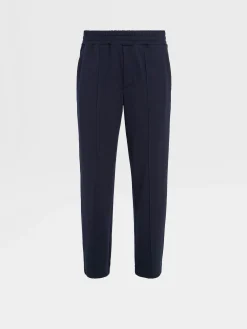 Joggers And Sweatshirts|Pants>ZEGNA Navy Blue 12milmil12 Jogger Pants NavyBlue