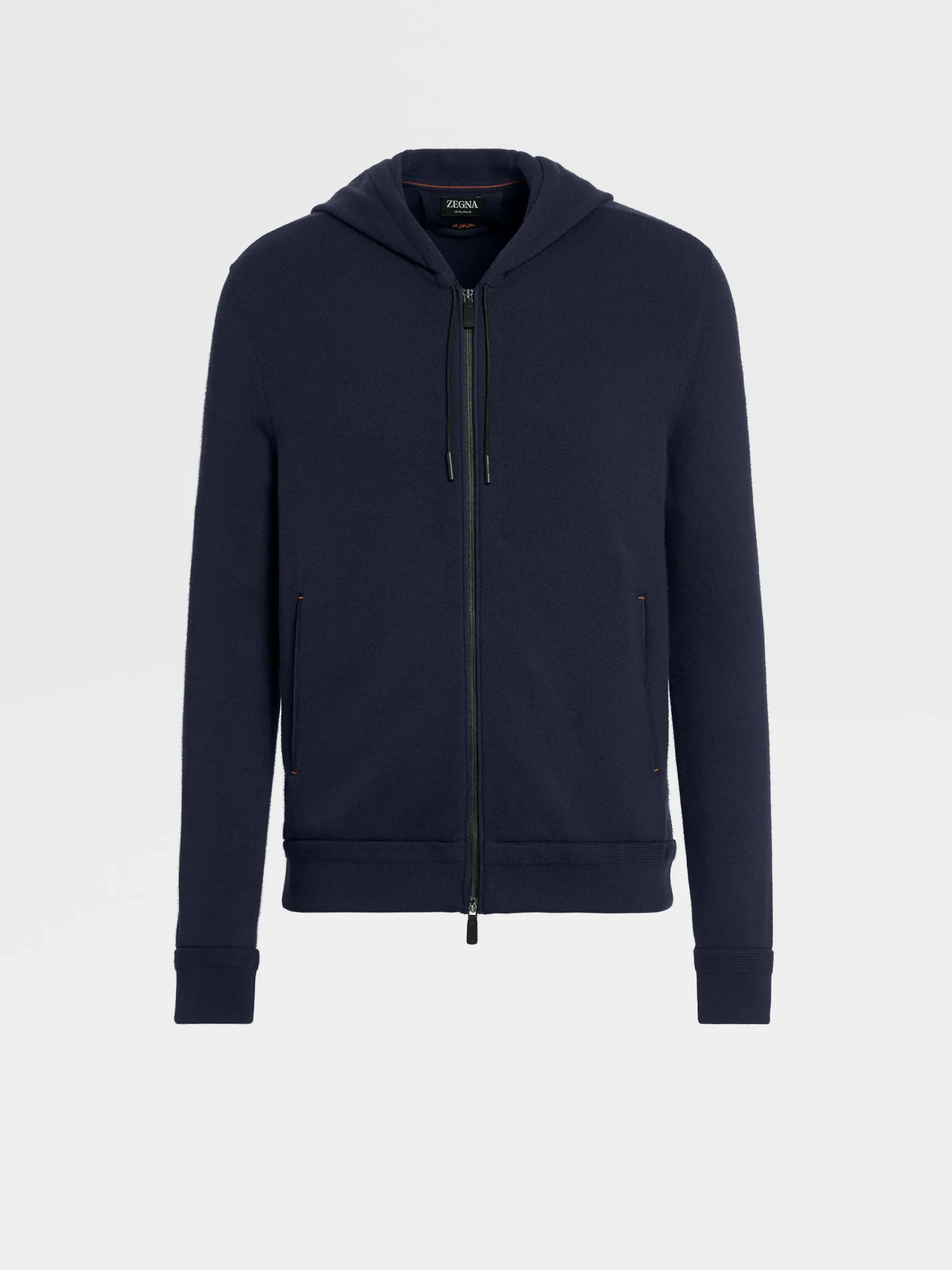 Joggers And Sweatshirts|Sweaters>ZEGNA Navy Blue 12milmil12 Wool Full Zip Hoodie NavyBlue