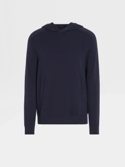 Joggers And Sweatshirts|Sweaters>ZEGNA Navy Blue 12milmil12 Wool Hoodie NavyBlue