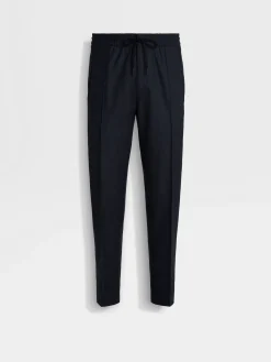 Joggers And Sweatshirts>ZEGNA Navy Blue 15milmil15 Wool Joggers NavyBlue