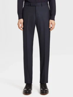 Pants>ZEGNA Navy Blue 15milmil15 Wool Pants NavyBlue