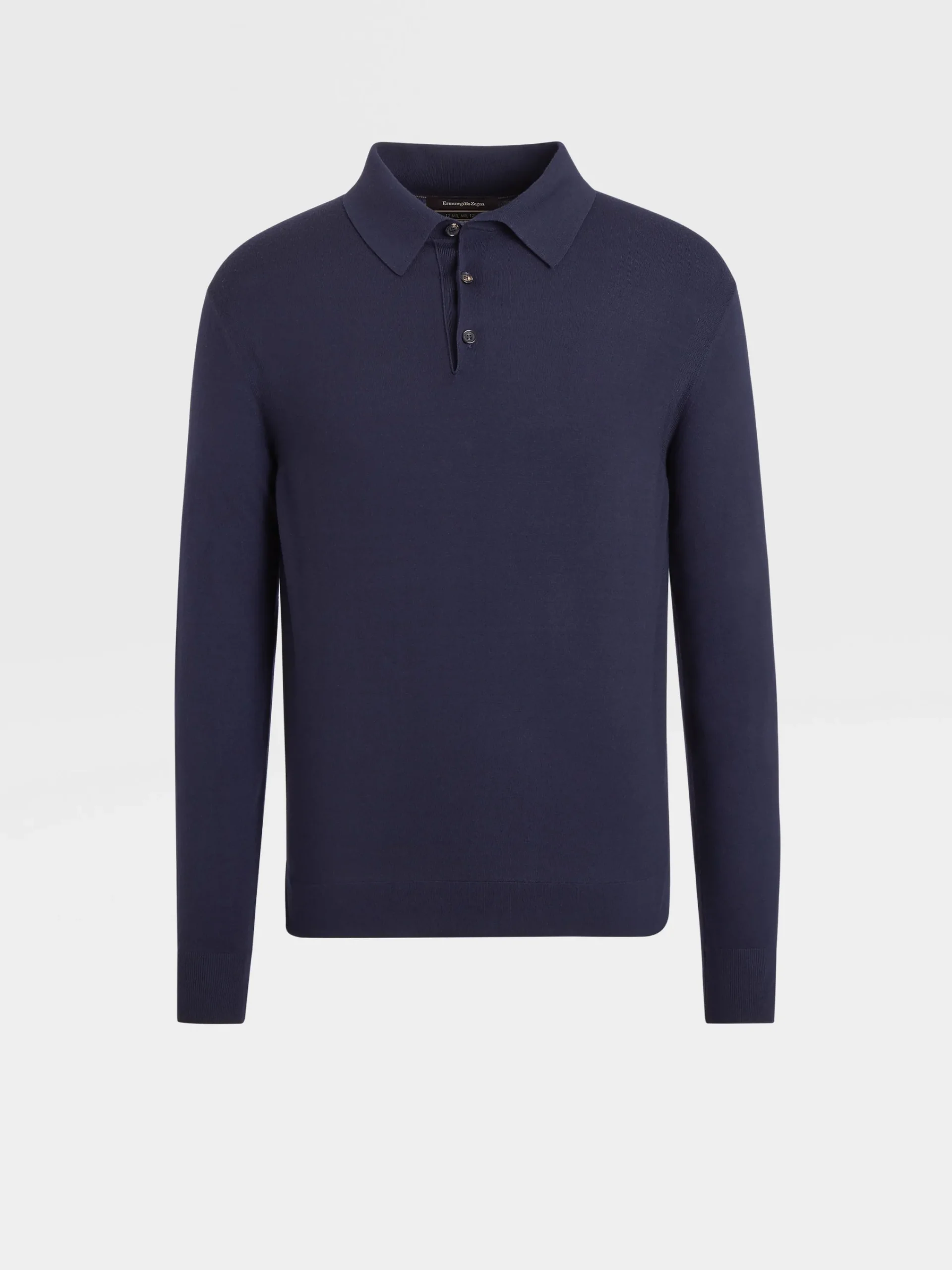 Polo Shirts|Sweaters>ZEGNA Navy Blue 12milmil12 Wool Polo Shirt NavyBlue