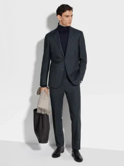 Suits>ZEGNA Navy Blue 15milmil15 Wool Suit NavyBlue