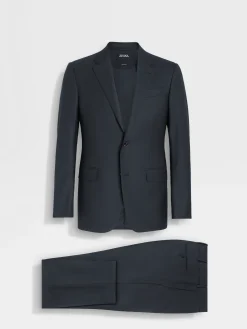Suits>ZEGNA Navy Blue 15milmil15 Wool Suit NavyBlue
