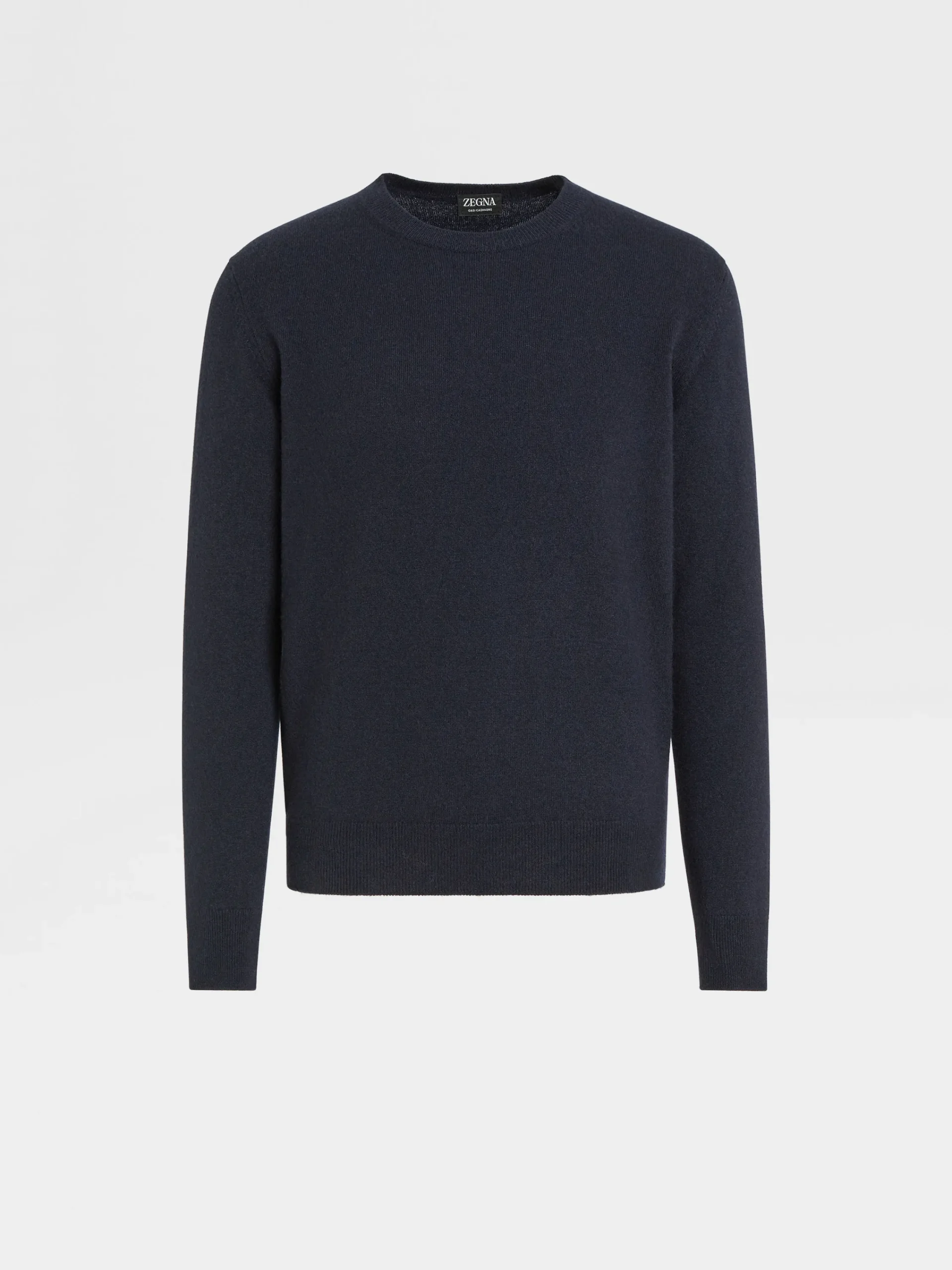 Sweaters>ZEGNA Navy Blue Mélange Oasi Cashmere Crewneck NavyBlueMélange